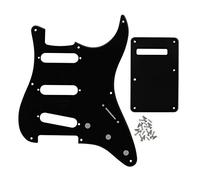 FLEOR 8 trous ST Pickguard SSS Style Scratchplate et couvercle de cavité Tremolo et vis de montage pour guitare ST Vintage, 1 pli noir