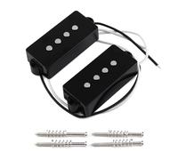 Fleor Alnico 5 Open Style Pickup Precision Bass 4 cordes PB Micros pour Fender Precision Bass de remplacement, Noir
