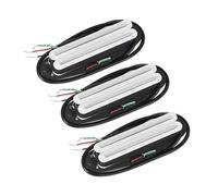 FLEOR Alnico 5 Rail chaud Humbucker Micro à simple bobinage Jeu de micros manche + milieu + chevalet, blanc