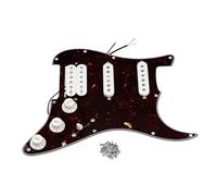 FLEOR Alnico 5 SSH Pickguard pré-câblé Strat Pickguard chargé Humbucker Kit de micro Humbucker Marron