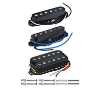 FLEOR Alnico Micros à bobine simple 5 cous/milieu en fibre avec plaque décalée et micro Humbucker double bobine pour guitare électrique style STcaster, noir