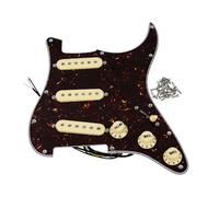 FLEOR Alnico V SSS Pickguard pré-câblé à 3 plis Pickups Kit pour guitares électriques ST Pièces de rechange Marron Tortue