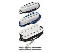 FLEOR Ensemble Alnico 5 HSS Staggered Single-Coil+Humbucker pour guitare électrique FD ST, pièce de guitare manche+milieu+pont (14-15K) Blanc