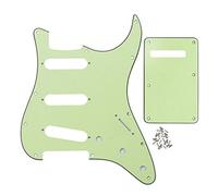 FLEOR Ensemble de guitare électrique Style SSS Pickguard avec vis de montage de plaque arrière pour USA/MEX ST Guitar Part, 3Ply Mint Green