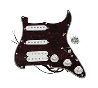 FLEOR Ensemble de pickguard précâblé chargé Alnico V Humbucker à double rail SSH pour ST Remplacement de guitare électrique Tortue brune