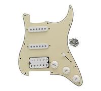 FLEOR Ensemble de pickguard précâblé chargé Alnicov Humbucker à double rail SSH Alnico pour ST ST Remplacement de guitare électrique Crème 3Ply