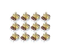 FLEOR Lot de 12 potentiomètres B500K pour guitare basse, contrôle de la tonalité et du volume, axe court fendu de 15 mm, plaqué or, cuivre