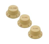 FLEOR Lot de 2 chapeaux haut-de-forme 2T1V avec contrôle du volume et 24 cannelures pour guitare ST impériale Crème