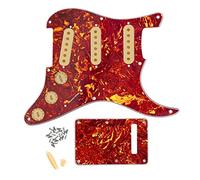 FLEOR Lot de 2 housses de pickguard à 8 trous 50 mm 52 mm 2 boutons de contrôle 2 V pour ailes de protection Rouge