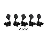 FLEOR Lot de 5 mécaniques ouvertes vintage pour guitare basse électrique à 5 cordes Noir