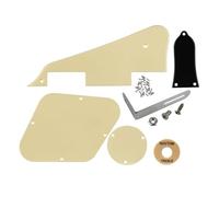 FLEOR Lot de plaques de protection LP/plaque arrière de contrôle/couvercle de sélecteur/anneau d'interrupteur à bascule/couvercle de barre de réglage/support chromé/vis de montage pour guitare