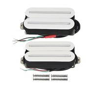 FLEOR Micro à haut rendement Deux micros Humbucker Hot Rail Jeu de micros chevalet et manche Micro humbucker pour guitare électrique en céramique, blanc