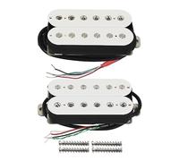 FLEOR Micro de guitare Alnico 5 à haut rendement Jeu de micros double bobinage Humbucker manche et chevalet blanc