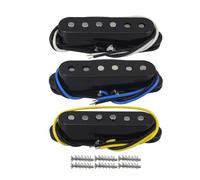 FLEOR Micro Simple bobinage Alnico 5 Micros ST Guitare Manche/Milieu/Chevalet Staggered pour Remplacement des micros SQ STcaster, Noir