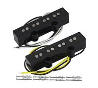 FLEOR Micros Alnico 5 JB Bass Jeu de micros manche et chevalet pour basse électrique 4 cordes style JB, noir