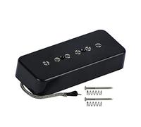FLEOR Micros barre de savon Alnico 5 P90 Micro chevalet Micro simple bobinage pour LP/SG Guitare électrique, noire