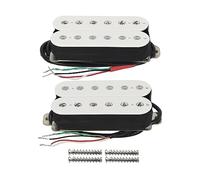 FLEOR Micros Humbucker pour guitare électrique Ensemble de micros à pont et à manche pour guitare à double bobinage - Blanc