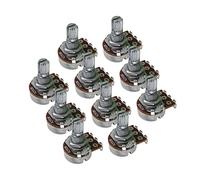 FLEOR Mini potentiomètres de guitare A250K-Ohm Cône audio moleté grossier Potentiomètre de 15 mm avec baïonnette, 10 pièces