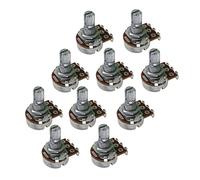FLEOR Mini potentiomètres de guitare A500K-Ohm Cône audio moleté grossier Potentiomètre de 15 mm avec baïonnette, 10 pièces