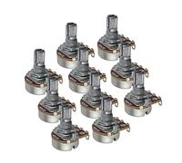 FLEOR Mini potentiomètres de guitare B250K-Ohm conique linéaire grossièrement moleté arbre fendu potentiomètre 15mm avec baïonnette, 10 pièces