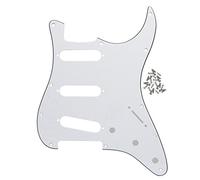 FLEOR Pickguard SSS à 11 trous pour guitare électrique de remplacement standard moderne de style ST fabriqué aux États-Unis/Mexicain, blanc, 3 plis