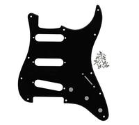 FLEOR Pickguard SSS à 11 trous pour guitare électrique de style ST moderne fabriqué aux États-Unis/Mexicain, noir, 1 pli