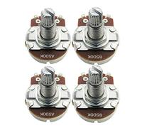 FLEOR Potentiomètre A500K B500K pleine grandeur 4PCS Pots de contrôle du Volume de la tonalité de la guitare Dia24mm L18mm Long arbre fendu moleté