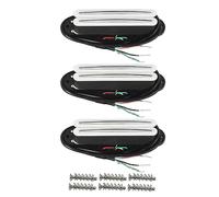 FLEOR Rail chaud en céramique Jeu de micros Humbucker à simple bobinage Micro manche/milieu/chevalet pour guitare électrique style Strat, blanc