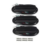 FLEOR Rail chaud en céramique Jeu de micros Humbucker à simple bobinage Micro manche/milieu/chevalet pour guitare électrique de style Strat, Noir complet