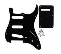 FLEOR Set de guitare électrique Pickguard de style SSS avec vis de montage de plaque arrière pour partie de guitare ST USA/MEX, 1 pli noir