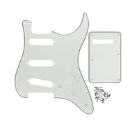 FLEOR Set de guitare électrique Style SSS Pickguard avec vis de montage de plaque arrière pour USA/MEX ST Guitar Part, 3Ply Ivory White