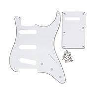 FLEOR Set de guitare électrique Style SSS Pickguard avec vis de montage de plaque arrière pour USA/MEX ST Guitar Part, 3 plis blanc/noir/blanc