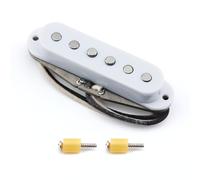 FLEOR Vintage Alnico 5 Micro central à bobine simple SSS pour guitare électrique ST, blanc