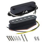 FLEOR Vintage Single Coil Pickups Set Black Neck & Bridge Pickup (50mm/55mm) Aimant Alnico 5 pour pièces de guitare de Style TL TE