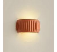 FLEPYHB Appliques murales d'intérieur LED, applique murale au lait blanc, éclairage haut et bas, résine intérieure orange, applique murale moderne nordique, décoration LED verte, lampe de chevet de