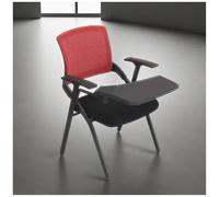 FLEPYHB Chaise De Bureau D'ordinateur Pliable avec Tablette Et Écritoire, Chaise Gigogne À Dossier en Maille avec Accoudoir Et Dossier Ergonomique, Chaises De Réception Empilables en Maille
