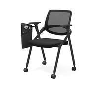 FLEPYHB Chaise D'étudiant avec Bureau Intégré, Chaise De Bureau Pliable avec Dossier Ergonomique, Siège Rembourré Empilable pour Réception, Bureau, Maison, École, Fête, Église
