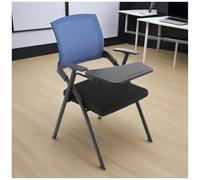 FLEPYHB Chaise D'étudiant avec Bureau Intégré, Chaise De Bureau Pliable avec Soutien Lombaire, Chaises d'accueil Ergonomiques Empilables en Maille pour Bureau, École, Formation