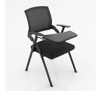 FLEPYHB Chaise D'étudiant avec Bureau Intégré, Chaise De Bureau Pliable en Maille avec Dossier Ergonomique, Chaise Empilable Rembourrée pour Salle De Conférence, Réunion