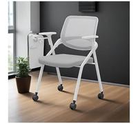 FLEPYHB Chaise D'étudiant avec Bureau Intégré, Chaises Pliantes Et Empilables en Maille avec Accoudoir pour Tablette pour Droitiers, Chaise Empilable À roulettes pour Salle De Conférence