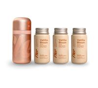 Fler Déodorant Roll-On Rechargeable, Étui en Aluminium, Sans Sels d'Aluminium et Alcool, à l'Acide Hyaluronique, Aloe Vera et Beurre de Karité (Starter Set Blush - Étui & 3 Recharge Vanilla Bloom)