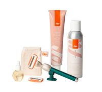 Fler Dream Team Set - Rasoir Femme avec Support et 2 Lames de Rechange, Rasoirs Unisexes, Set avec Mousse de Rasage, Huile Post-Épilation et Crème Corps Apaisante, Lame avec Aloe Vera (Vert)
