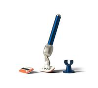 Fler The Razor Starter Set Rasoir 5 lames Rasoir avec support et 2 lames de rechange, Rasoirs Unisexe, Lamette à Aloe Vera, Vitamine E, Bleu Midnight