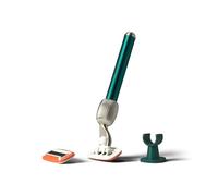 Fler The Razor Starter Set - Rasoir pour Femme avec Têtes Interchangeables, Rasoir avec Support et 2 Lames de Rechange, Rasoirs Unisexes, Lame avec Aloe Vera, Vitamine E (Vert)