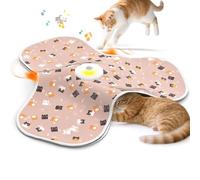 FLERDMAU Jouet Chat Interactif pour Chats d'Intérieur - 3 Vitesses, Jouet Chat Plume avec Souris Qui Couine, Jouet Automatique Chat Rechargeable pour Jouets pour Chats en Multi (Rosa Claro)