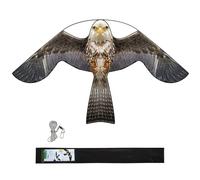 Flerigh Cerf-volant faucon effaroucheur d’oiseaux pour protéger les cultures, fermes et jardins, avec manche télescopique de 4 m