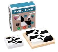 Flero Montessori Puzzle de forme géométrique 3D en bois pour enfants Pensée logique pédagogique Jeu d'entraînement Cadeaux