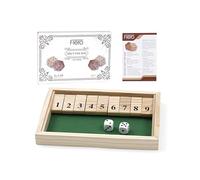 Flero Shut The Box - 1 joueur - Jeu de dés - Jeu de tactique et de calcul (1-9) - Jeu de société, jouet éducatif, pour enfants et adultes