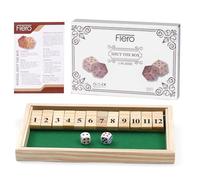 Flero Shut The Box - 2 joueurs - Jeu de dés - Jeu de tactique et de calcul (1-12) - Jeu de société, jouet éducatif, pour enfants et adultes