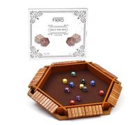 Flero Shut The Box Jeu de dés à 6 joueurs, jeu de tactique et de calcul (Marron)